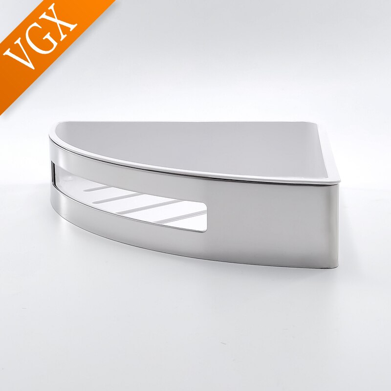 VGX HOShower-mir de rangement d'angle en acier inoxydable, étagères murales, accessoires de cuisine, étagère transparente, évaluation T1