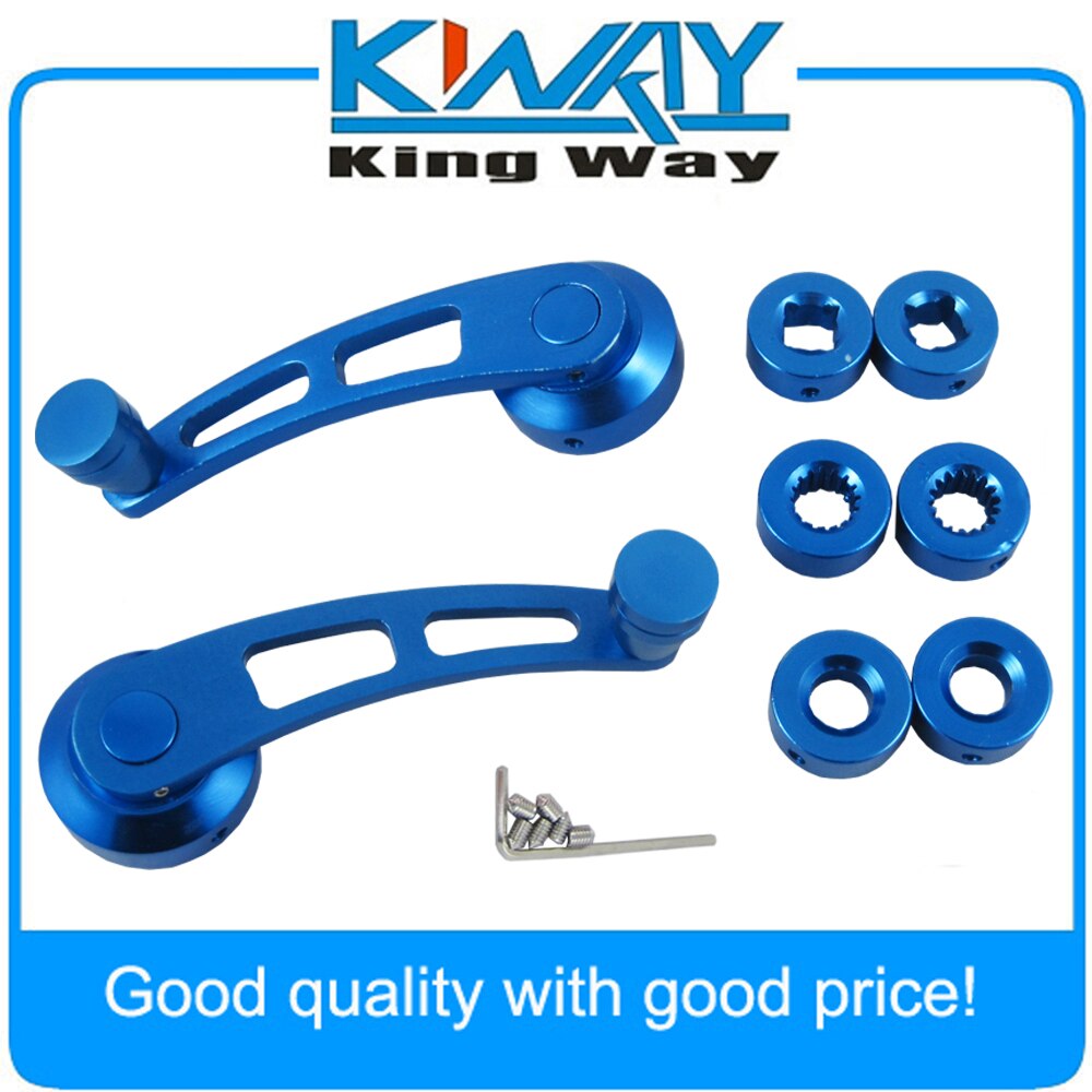 2 x 90mm Universal Aluminum Car Window Crank Winder Door Handle Kit left right Racing Style