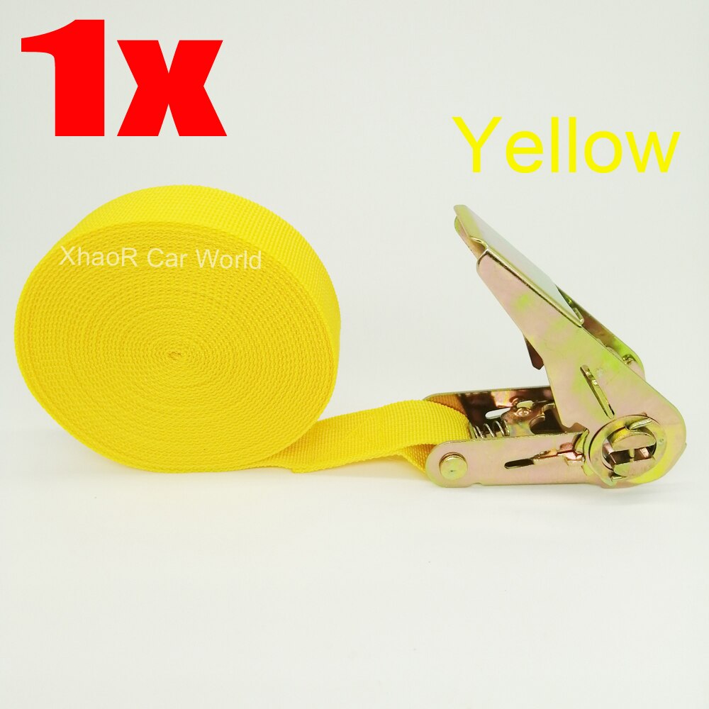 4m Tensioning Belts Adjustable Cargo Straps for Truck Boat Ratchet Tie-Down Belt for Luggage Bag Goods Bind Belt Car Accessories: Yellow