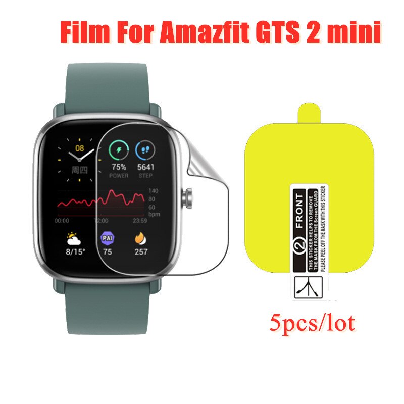 5 kpl pehmeää tpu kirkasta suojakalvoa amazfit gts:lle 2 mini sport smart watch gts 2 gts 2 mini gts 2e näytönsuojakuori