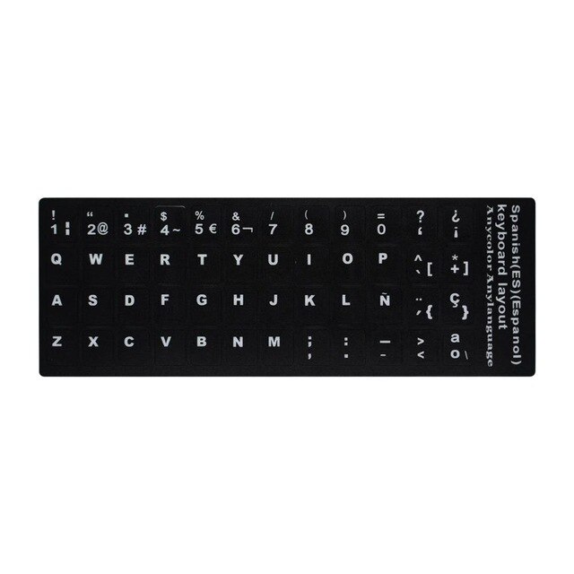 Pegatinas para teclado español/inglés/ruso/francés/árabe, pegatinas de letras estándar para ordenador de 10 "a 17", película para cubrir teclado con: Naranja