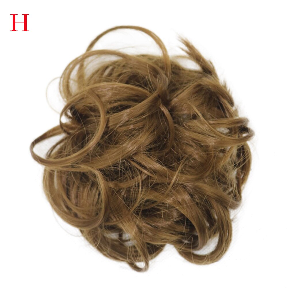 Femmes bouclés désordre chignon cheveux Twirl pièce Scrunchie Extensions coiffure couverture cheveux désordre chignon: H
