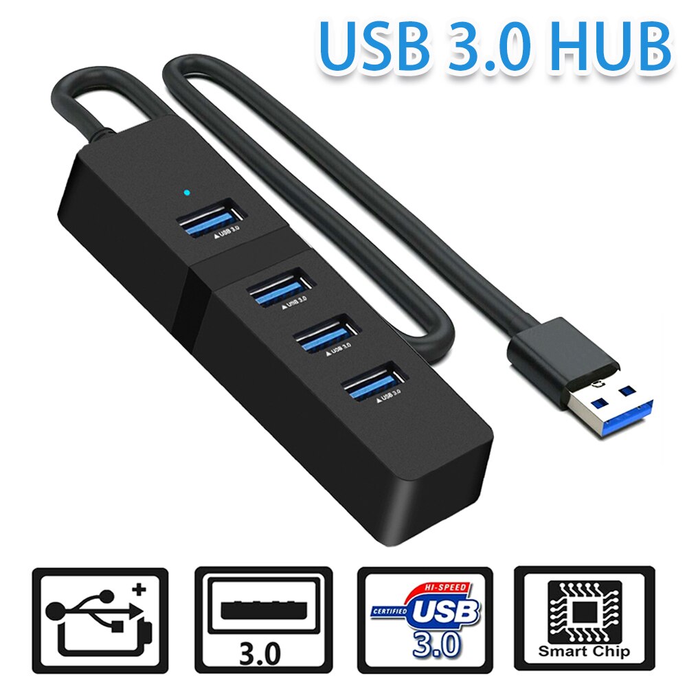 Usb 3.0 Hub Usb Hub 3.0 Multi Usb Splitter 3 Hab Gebruik Power Adapter 4 Port Meerdere Expander 2.0 USB3 hub Met Switch Voor Pc