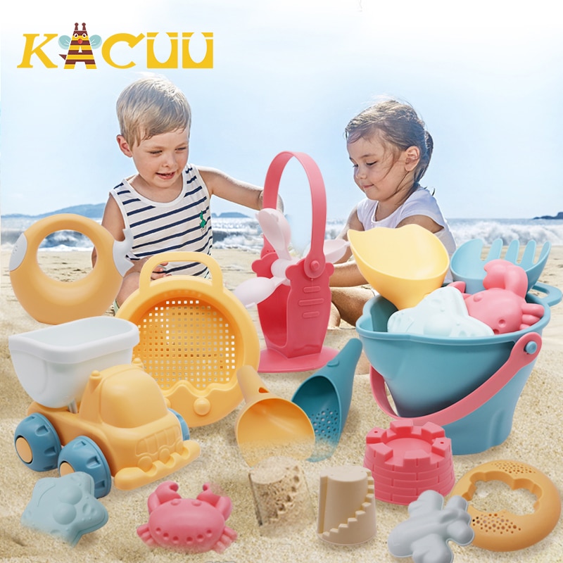 Baby strand spil legetøj børn sandkasse legetøj silikone blødt sandstrand sæt kit legetøj til strand lege sand vand spille vogn