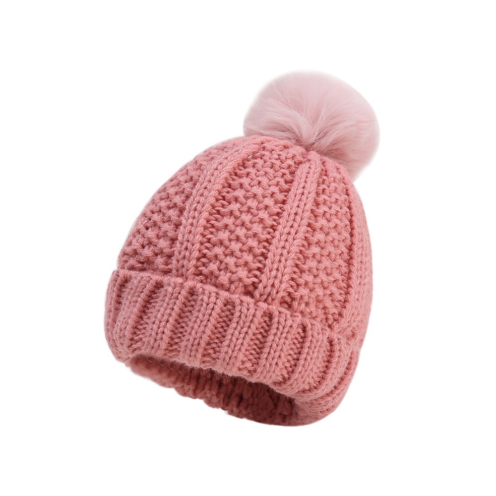 Conjunto de gorro infantil com 2 peças, gorro de pelúcia para bebês meninos e meninas quente