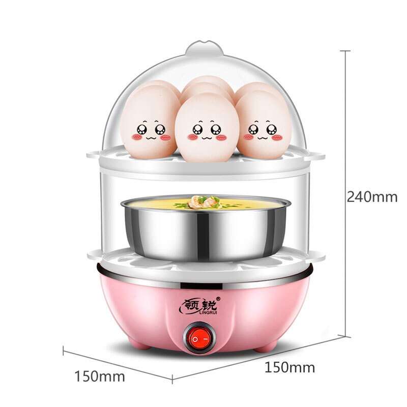 Vaporizador de huevos para microondas, mini caldera de potencia automática para el hogar, de acero inoxidable, para desayuno, microondas para huevos