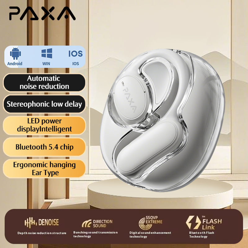 Auricolari Wireless PAXA OpenAir5 - Bluetooth 5.4, Hi-Fi Stereo, ANC, Display LED, Batteria 6.5H: Rosso
