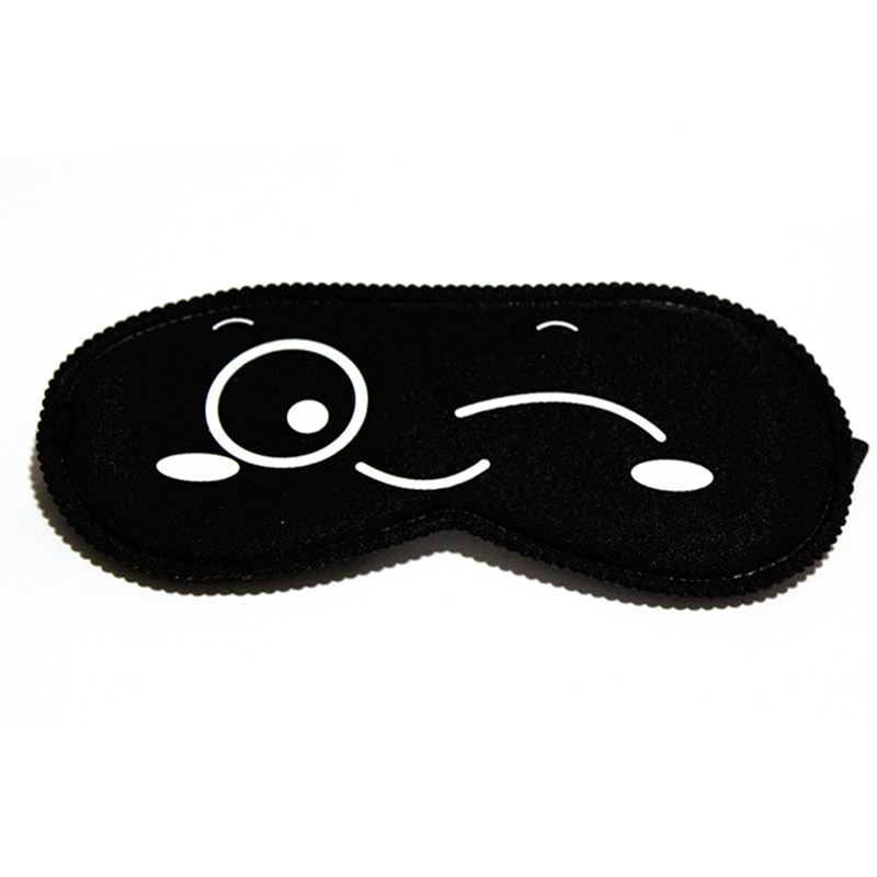 Cute black mask cartoon pattern sleeping eye mask Eyeshade Cover Shade Eye Patch girls Portable Blindfold Travel Eyepatch