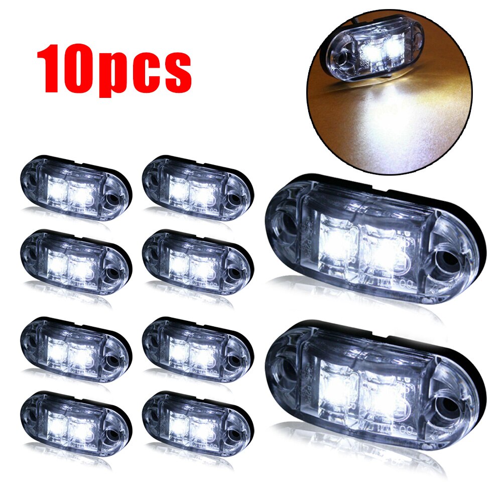 10pcs White LED Marker Lights Car Truck Trailer LED Side Marker Lights For exterior interior use