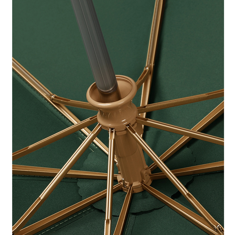 Volautomatische Drievoudige Drievoudige Zakelijke Opvouwbare Paraplu Voor Heren, Gouden Lijm Voor Heren, Doorzichtige Paraplu Voor Twee Doeleinden