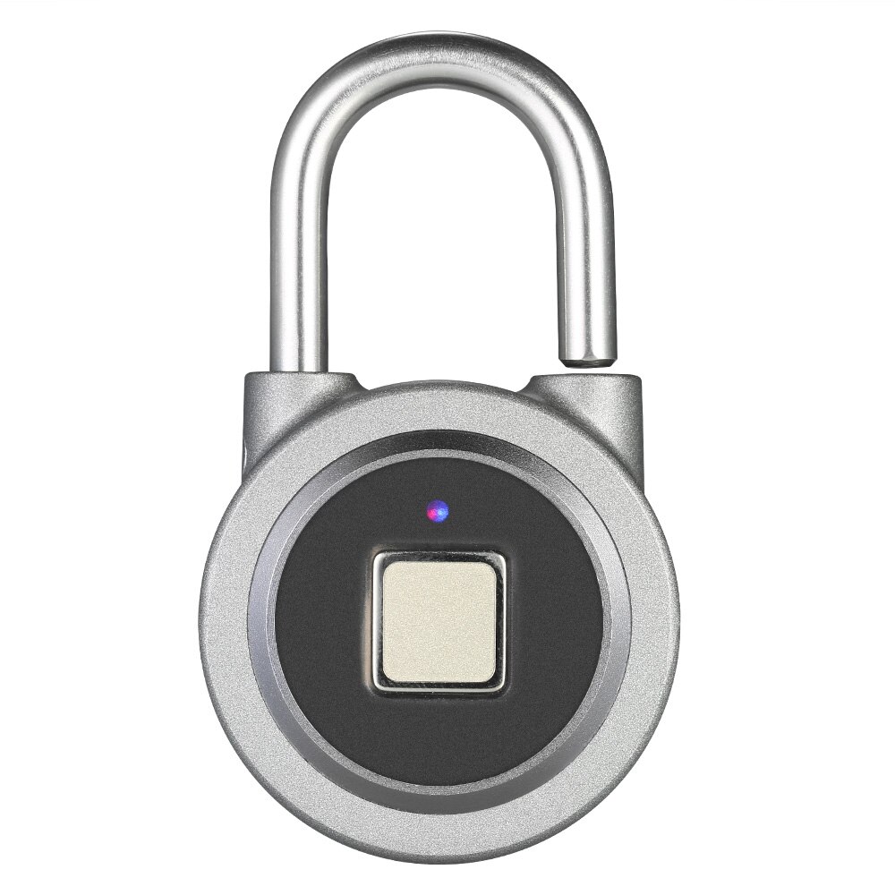 Fingeraftryk smart nøglefri lås vandtæt app kontrol låse tyverisikring hængelås dør bagage sag lås til android ios-system: Sølv