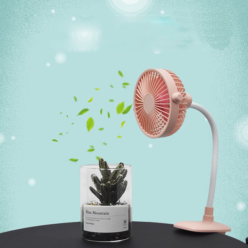 Usb Clip Small Fan Room With Light Mini Portable Charging Desktop Mute Small Fan Child Safety Fan Summer Home Essentials