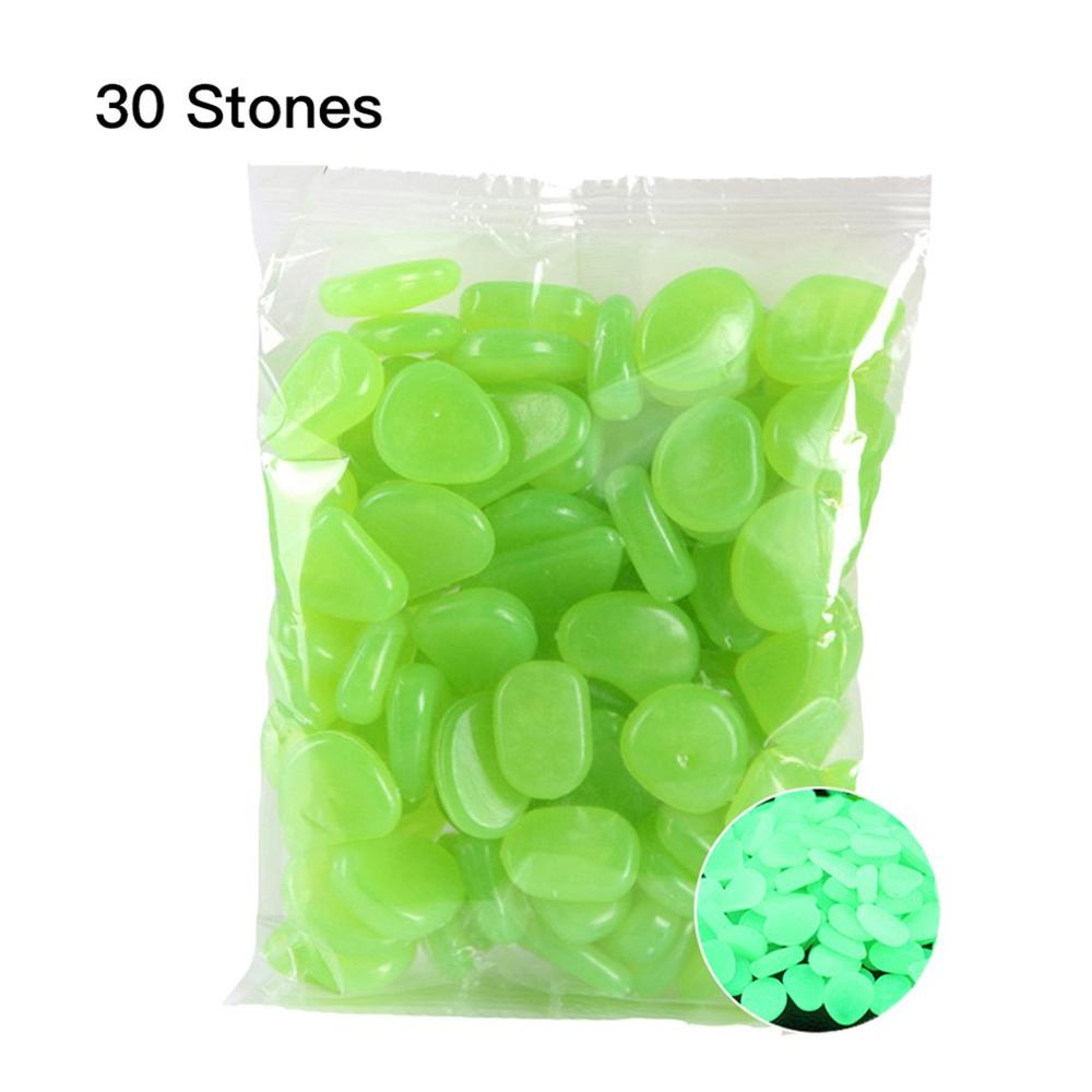 30 Pcs Glow in the Dark Garden Pebbles Glow Stones Rocks for Walkways Garden Path Patio Lawn Garden Yard Decor Luminous stones: sky blue