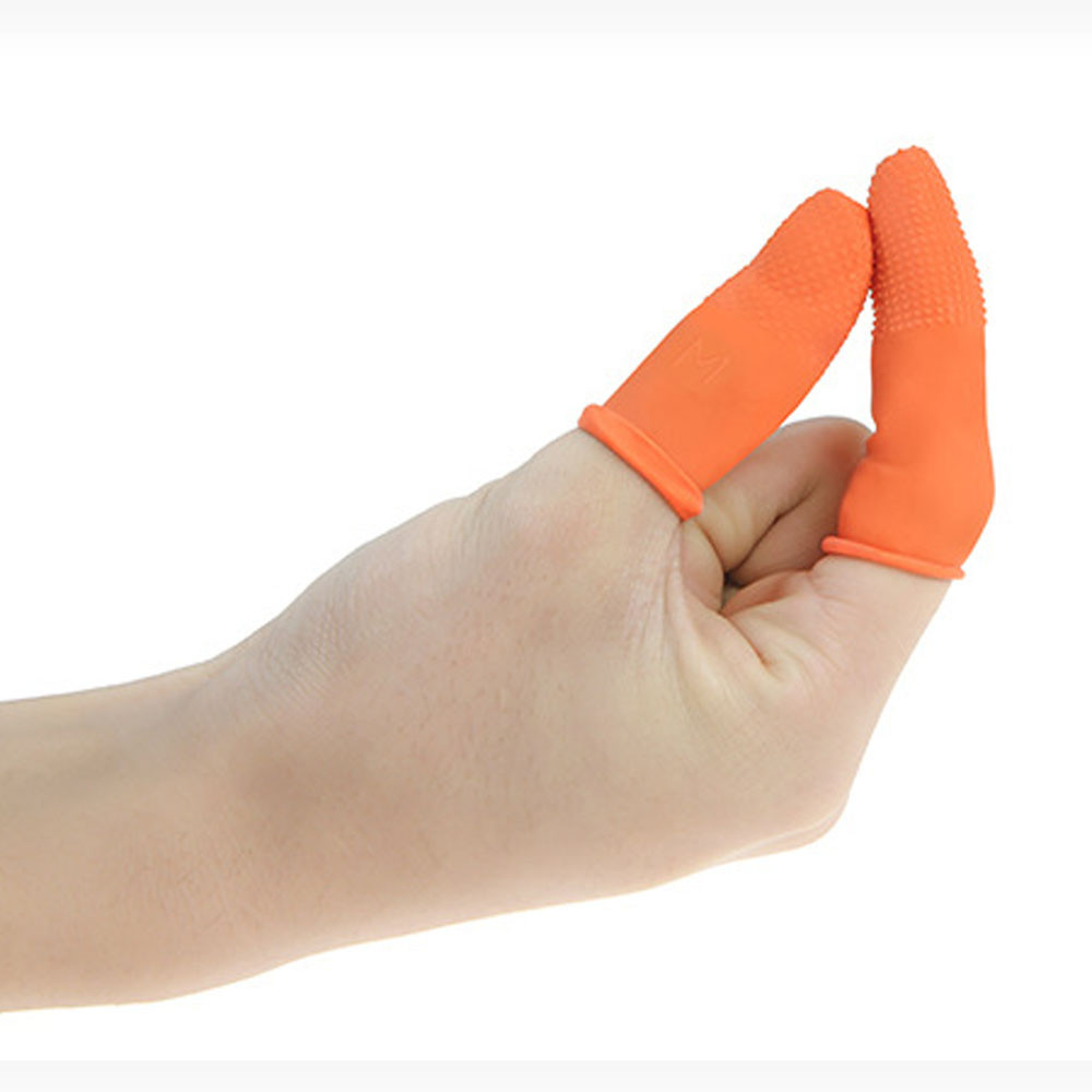 100 Pcs Disposable Finger Cover Natural Rubber Gloves Non-slip Latex Finger Cots Fingertips Protector Gloves Non-toxic