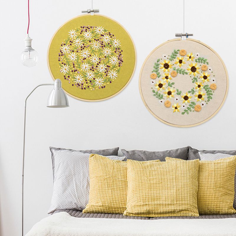 Conjunto de cintas de bordado de flores de estilo europeo, manualidades de punto de cruz para principiantes, adorno de bordado cosido a mano para el hogar