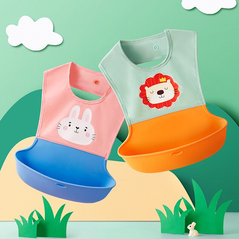Tasca di riso rimovibile 0-5T bavaglino per bambini neonato grembiule senza maniche Bandana cartone animato disegno bavaglino bavaglino impermeabile per bambini