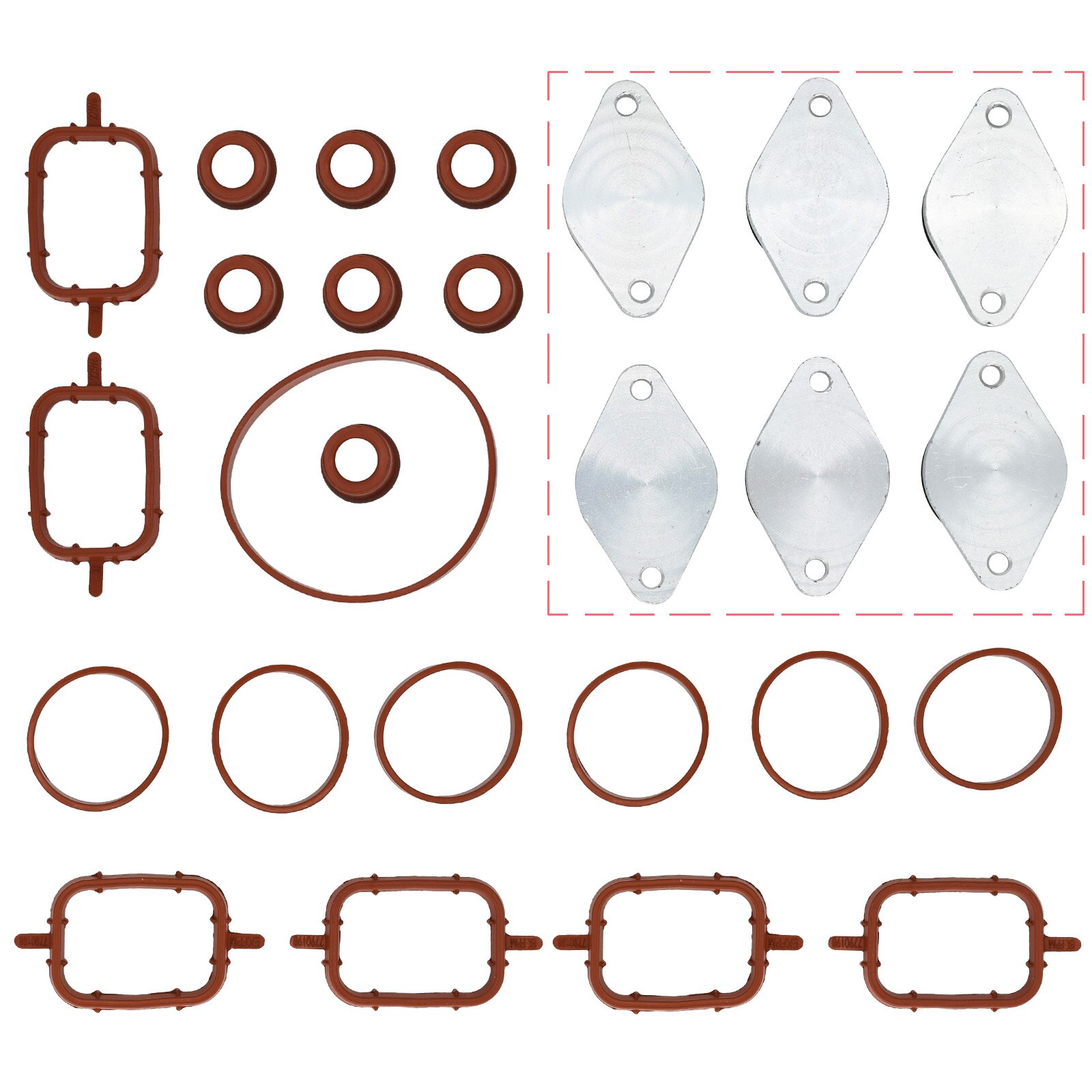 6X 32MM For BMW M47 M57 Swirl Flaps Repair Delete Seal Kit With Intake Gaskets 11612246949 11617790198 11612245439 11612246945