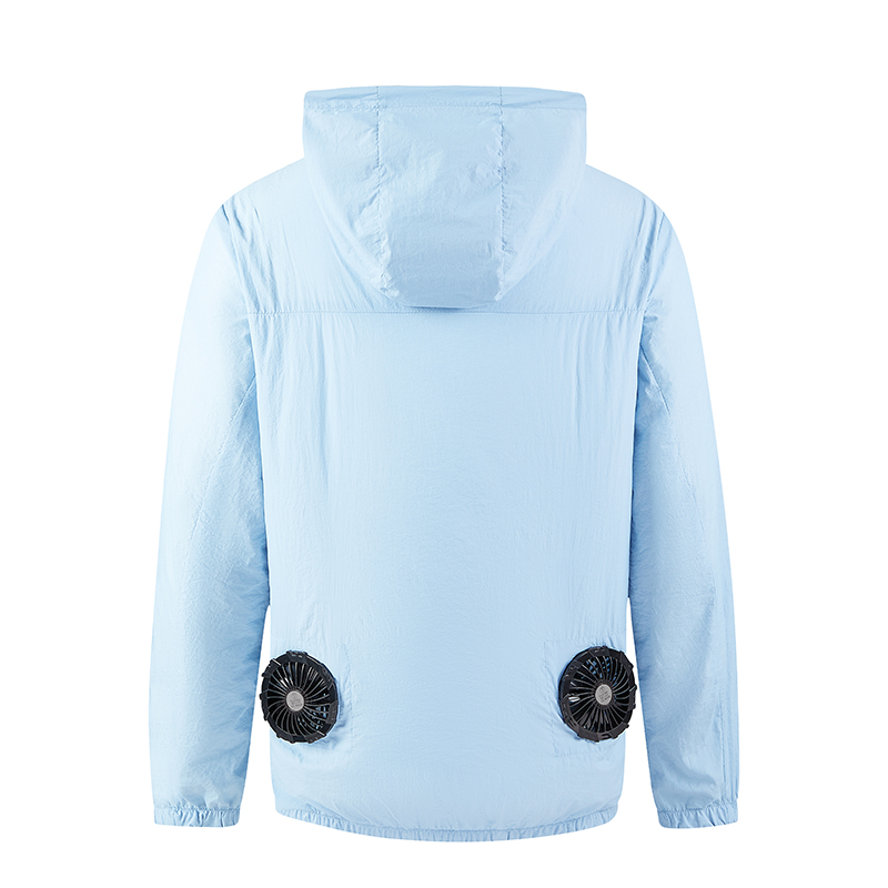 Cool Fan Jacket ricarica USB da uomo raffreddamento condizionatore d'aria vestiti estate escursionismo vestiti protezione UV esterna cappotto con cappuccio donna
