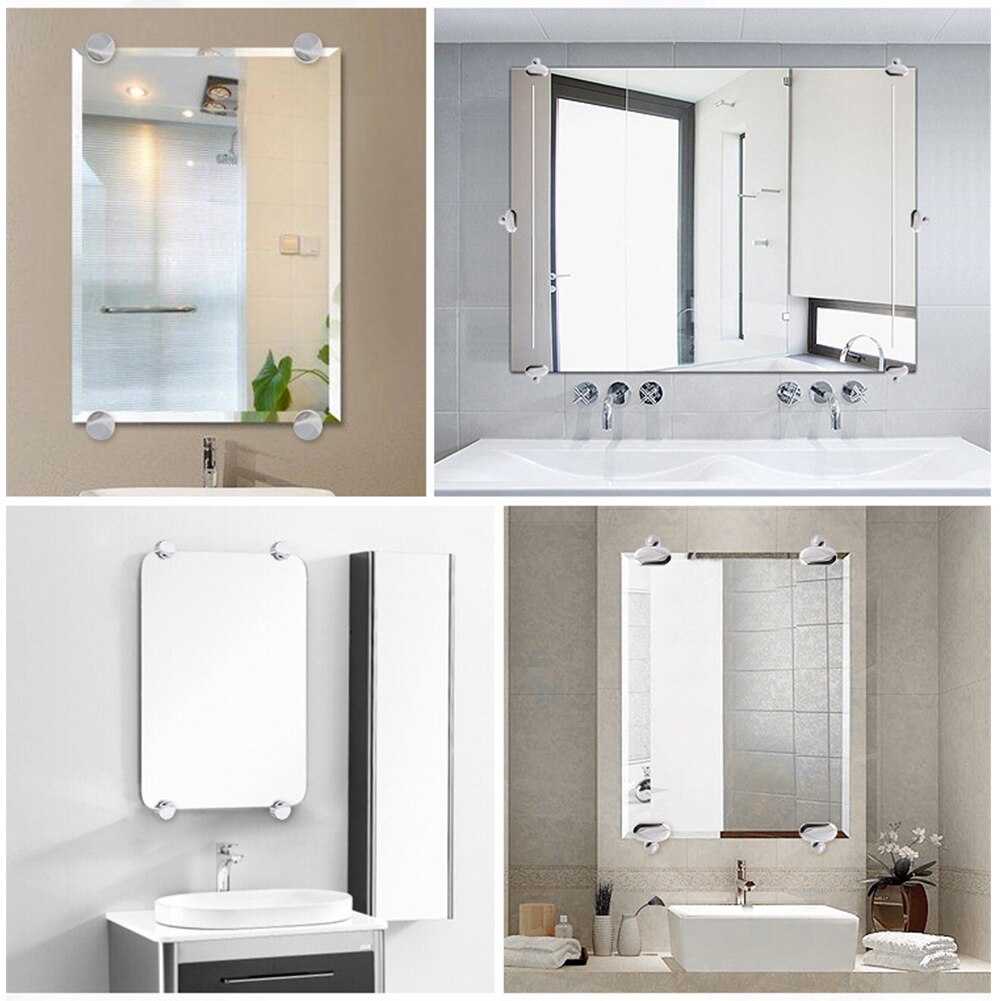 4 stk hylde support badeværelse tilbehør glas klemme fast montering holder zinklegering rustfrit spejl klip hardware hjem moderne