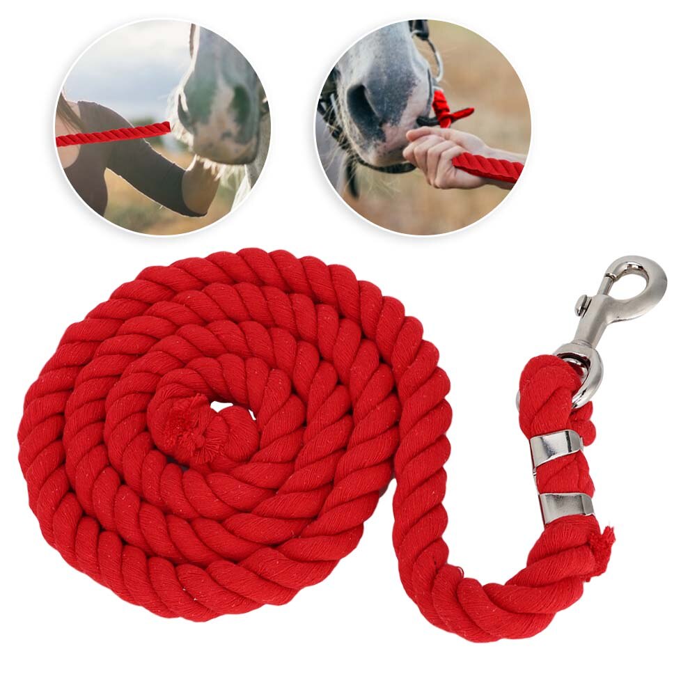 Premium Horse Lead Ropes Polyester Weave Rein Halters Braided Reins 2 m Extra Thick Rope