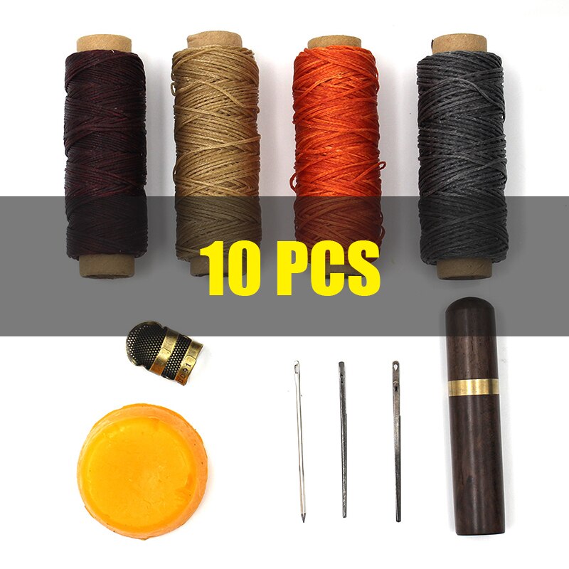 Leather Craft Tools Kit Hand Sewing Stitching Punch Carving Work Saddle Leathercraft Accessories 45/44/25/15PCS: 10PCS