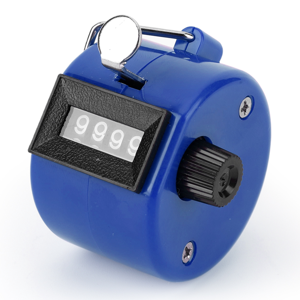 Compteur de pointage à 4 chiffres, comptage du nombre, compteur ClUNICEF, compteur manuel pour compter le golf et la pêche: Bleu
