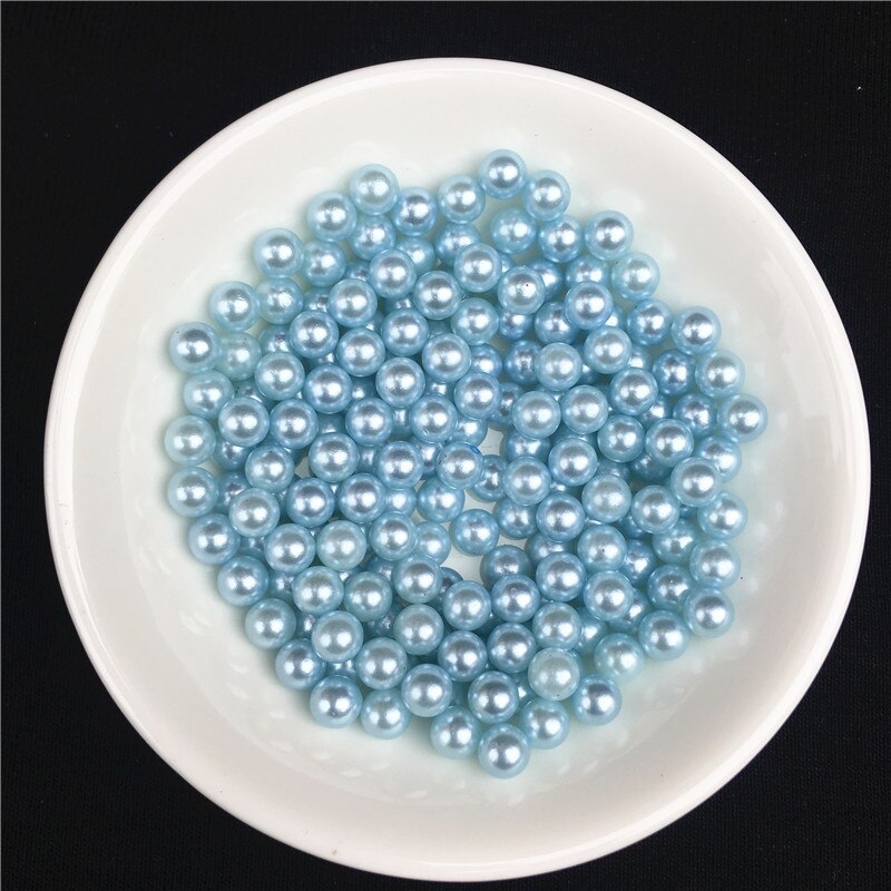 Perlas de ABS azul claro, 10 gramos, 2,5/3/4/5/6/8mm, perlas de imitación acrílicas redondas para fabricación de joyas/Nail Art/teléfono