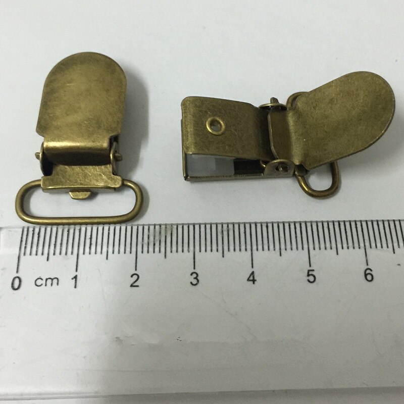 25pcs/lot 20mm Metal Antique Bronze Tone Hook baby Dummy Pacifier Holder Clips Suspender Clip Soother clips for ribbon