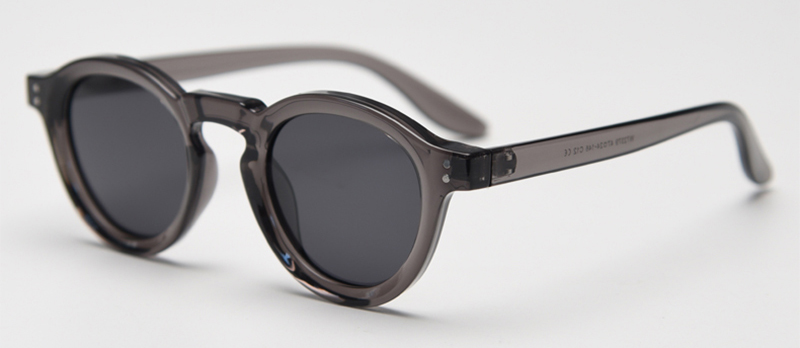 Peekaboo unissex polarizado óculos de sol retro feminino azul verde marrom tr90 óculos de sol redondos para homem uv400 dropshipping 2024 masculino: CINZA