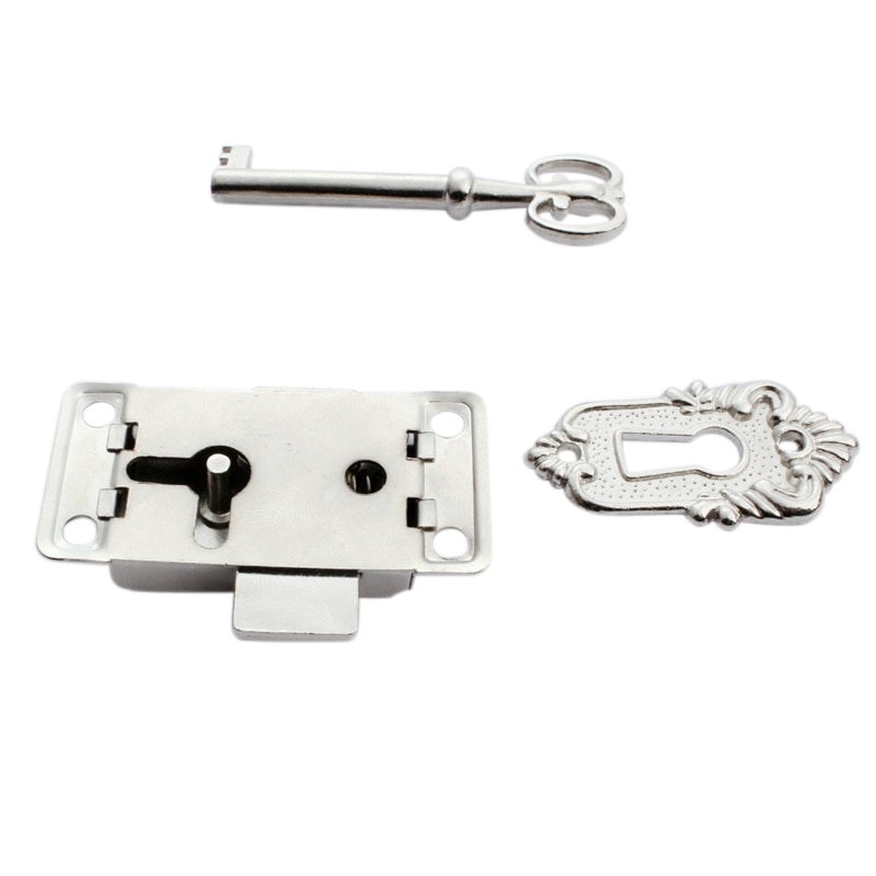1pc Door Lock Cabinet Lock Set with Key Iron Plating Zinc Alloy for Drawer Wardrobe Furniture Lock Replacement