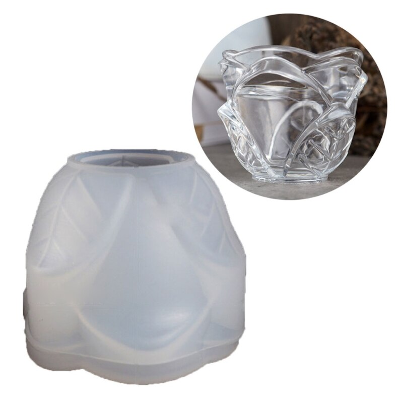 Handmade Glazed Cup Resin Casting Mold Glazed Rose Flower Glass Tumbler Mold Candle Holder Silicone Mold Art Crafts Tool