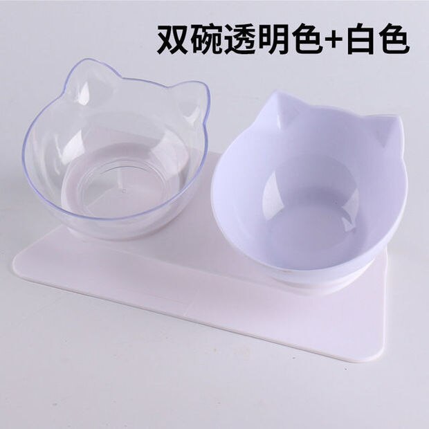 2-In-1 Kat Kom Water Dispenser Automatische Water Opslag Hond Kattenvoer Kom Voedsel Container Met water Huisdier Leuke Waterer Feeder: Marineblauw