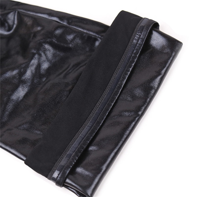 Vrouwen sexy latex rits kousen dame zwart PVC paaldans leer erotische clubwear lengte over de knie hoge kousen