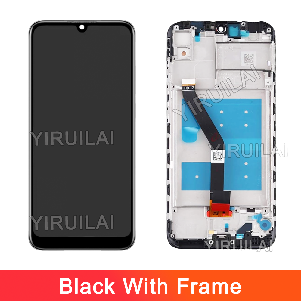 Pantalla LCD de 6,09 pulgadas para Huawei Y6 /Y6 pro MRD-LX1F reemplazo de la pantalla táctil con marco para Honor 8A JAT-LX1/LX3 LCD: Negro