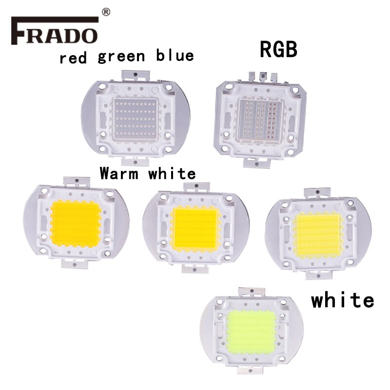 Chip de alta potencia, 10W/20W/30W/50W/100W, Chip LED RGB colorido, luz roja, verde, azul, Chip de luz COB, lámpara LED integrada