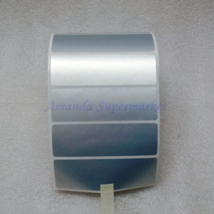 Etikett Aufkleber 80x25mm 1500 Stück/Rolle Silber Aufkleber Selbst Klebe Etikett Wasserdichte Reißfest Öldicht Barcode Etikett