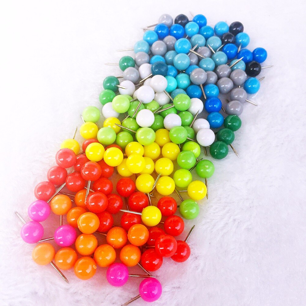 150 Color Map Tacks Push Pins, with Round Plastic Head and Steel Point Thumb Tacks Pin Office School