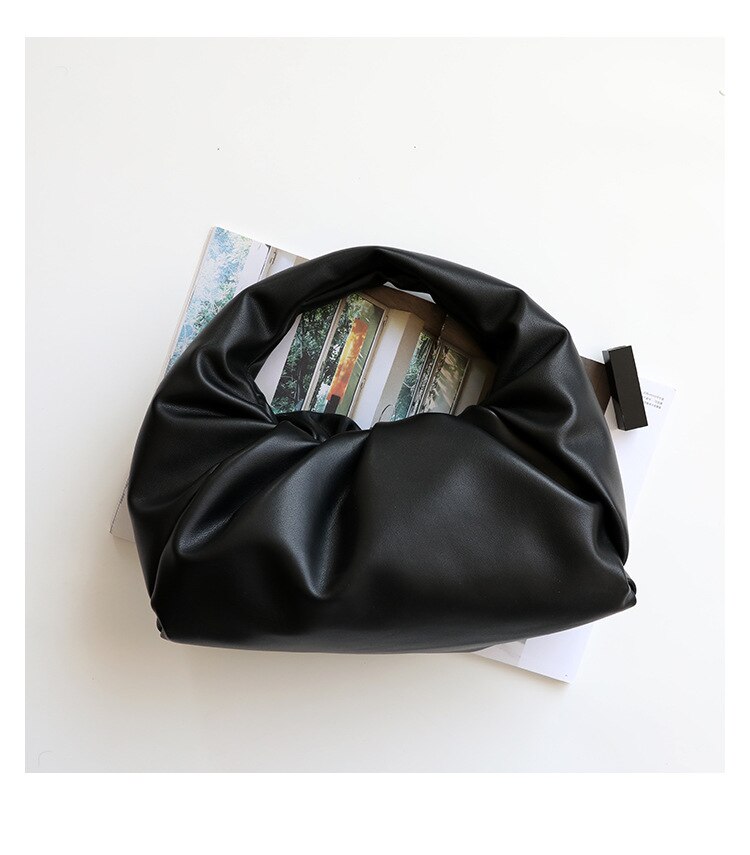 Hobos taske pu læder plisseret underarm skulder taske dumpling pose totes håndtaske vintage retro ruched pillow bag
