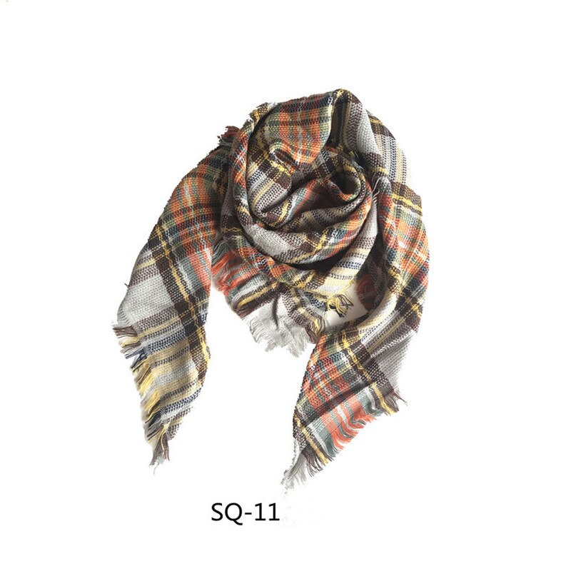 JIFANPAUL scarf autumn and winter imitation cashmere children's plaid scarf retro shawl scarf unisex