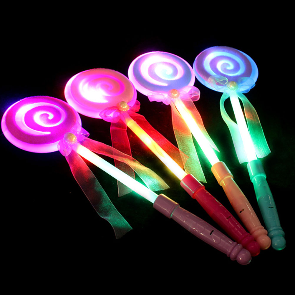 10pcs Kids LED Light-Up Lollipop Glow Sticks Toys Flashing Fairy Wand Sticks Birthday Party Supplies ( Color)
