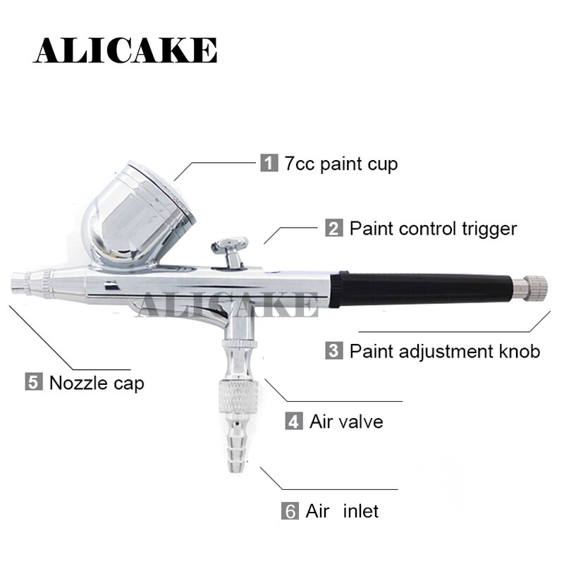 Mousse Chocolade Taart Airbrush Multifunctionele Dual-Action Gravity Feed Airbrush Set 0.3Mm/0.5Mm Tip. Fluid Cup-Gebruiksvriendelijk,