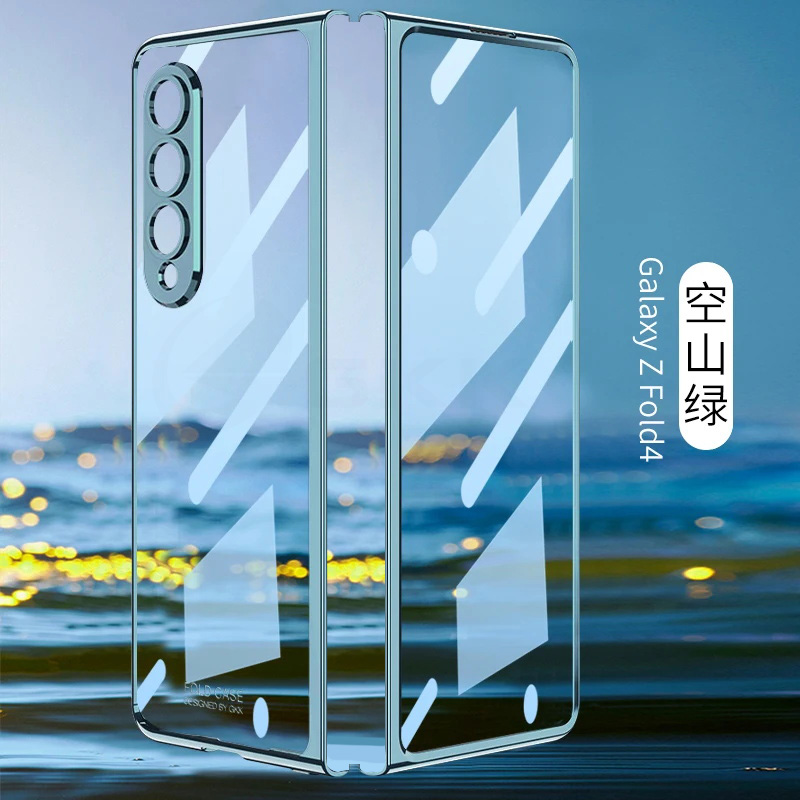 GKK Luxe Plating Screen Glass Cover Voor Samsung Galaxy Z Fold 4 Case Camera Bescherming Hard Plastic Voor Galaxy Z Fold4 5 Case: Voor Galaxy Z Fold4(7.6 ") / Bruin