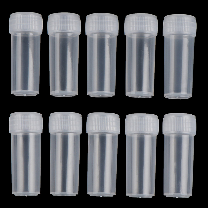 100Pcs 5ML Mini Flat-Bottomed Plastic Clear Test Tubes With Screw Caps Cosmetic Travel Lotion Storage Containers