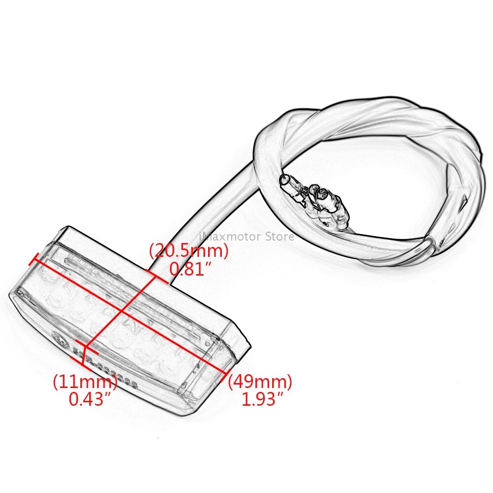 Universal motorsykkel atv sykkel scooter cafe racer scrambler 12v mini 6 led baklys baklykt kjører stopp signal bremselys