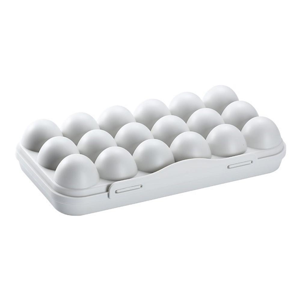 Eggs Tray Transparent Thicken Plastic Egg Storage Container 12/ 18 Grid Egg Holder For Home Refrigerator Kitchen Egg Storage Box: F  18 grids
