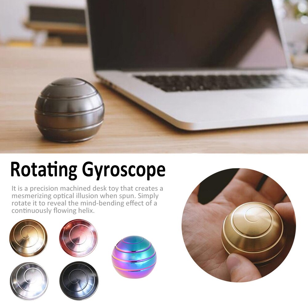 Desktop Decompressie Speelgoed Roterende Sferische Gyroscoop Bureau Fidget Speelgoed Optische Illusie Vloeiende Vinger Speelgoed Volwassen