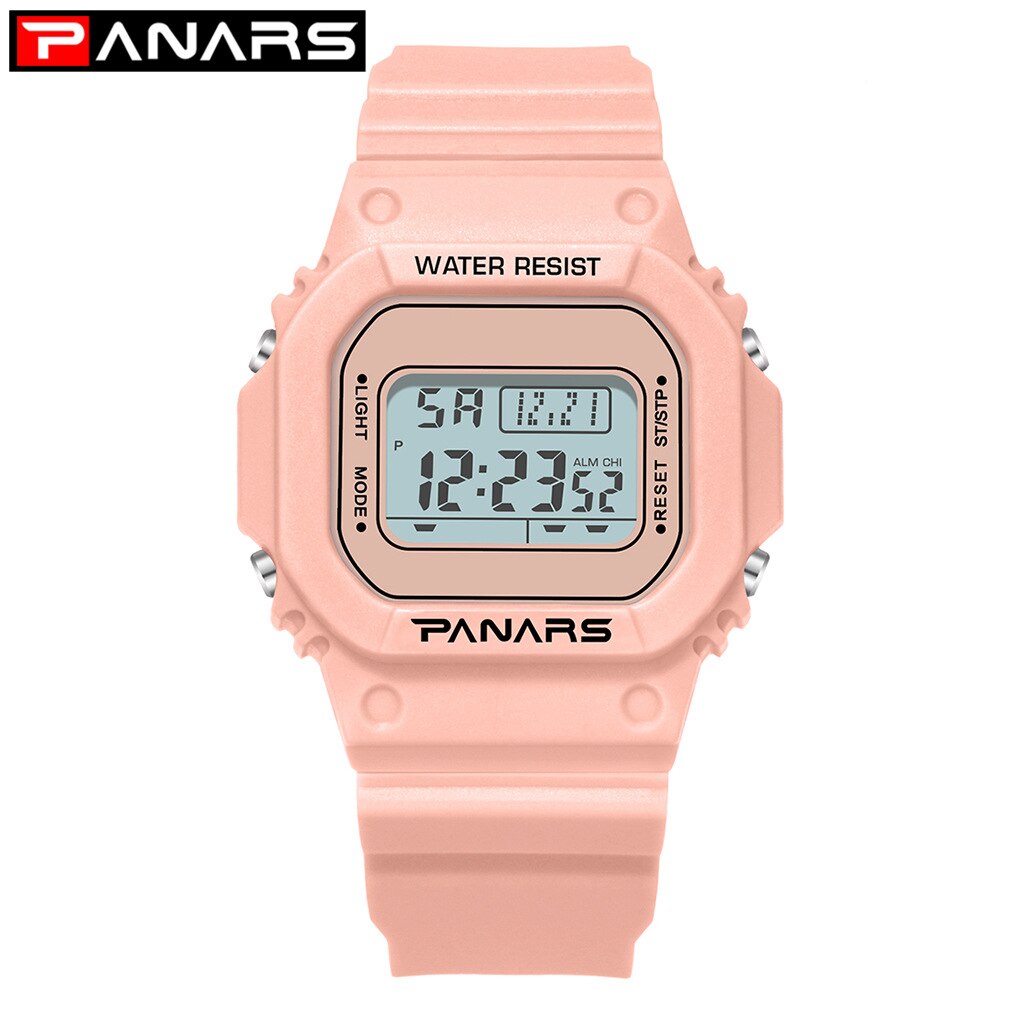 Panars Mode Dames Horloges Voor Vrouwen Led Digitale Sport Dames Horloge 50M Waterdichte Horloge Alarm Relogio Feminino: Roze