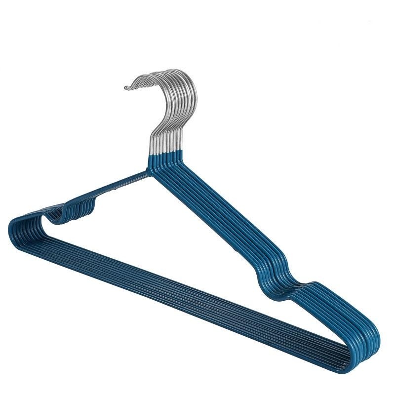 5 st metallgalgar utan halkskydd, slitstarka och robusta klädställningar, platsbesparande för organisering av sovrummet: Djupblå