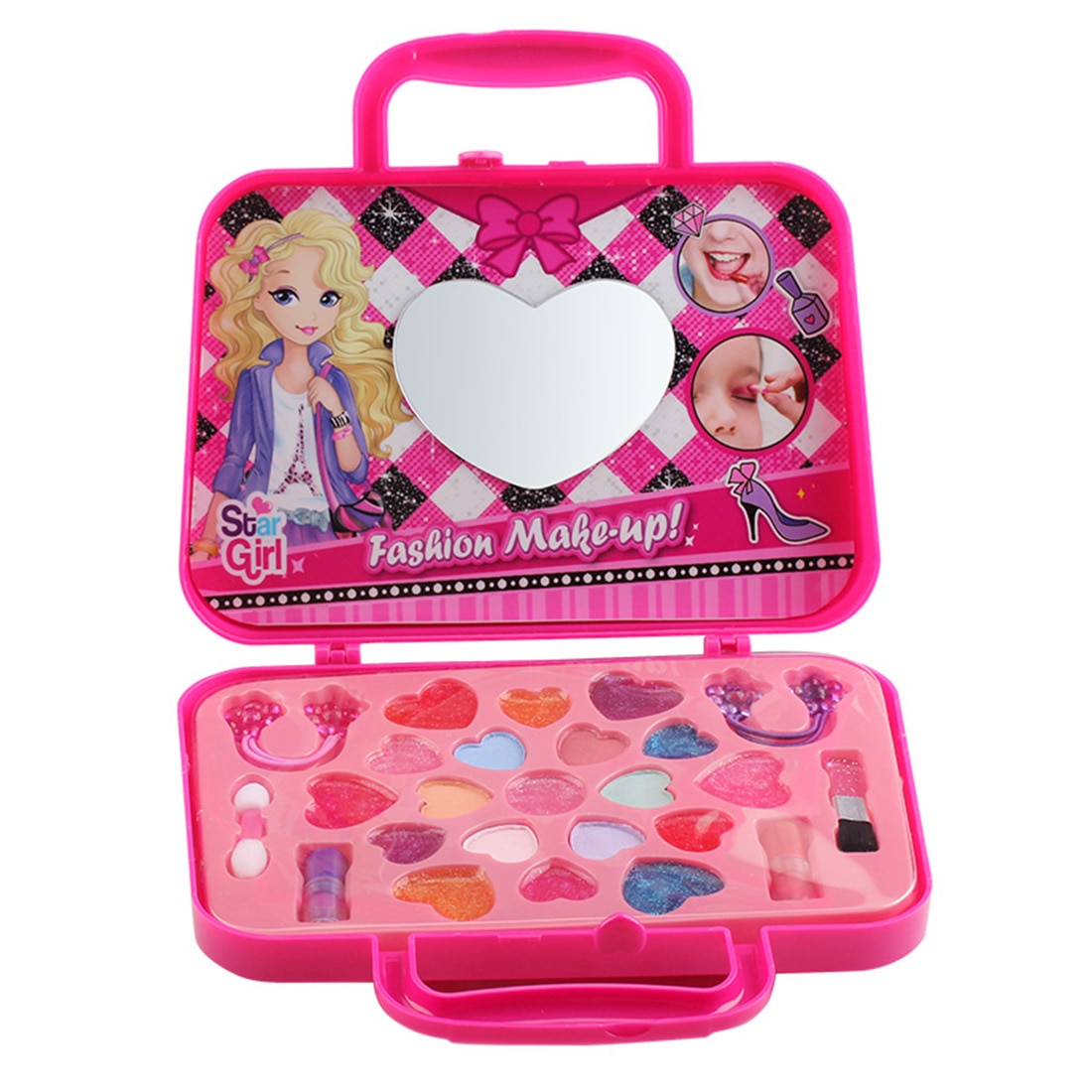 26Pcs Children Pretend Play Playset Girl Cosmetics Kit Environmental Toys Makeup Set Preschool Kid Beauty Handbag Cosmetic Toys