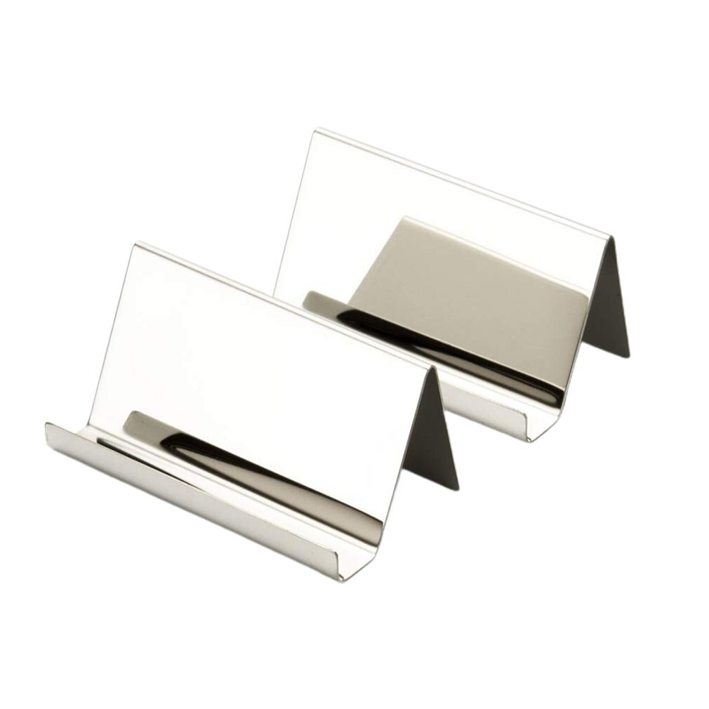 Stainless Steel Business Card Holder For Desk Office Visiting Cards Collection Organizer For ID Cards: Silver